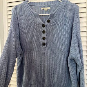 American Eagle Light Blue Henley Sweater - M
